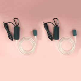 Generic USB Air Pump Aquarium with Sponge Filter, Ultra Quiet Oxygen Pump for Fishing or Fish Tank with Hanging Buckle 2pcs Black