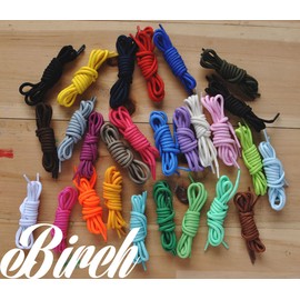 Birch Round Shoelaces 27 Colors 3/16" Thick Shoe Laces 4 Different Lengths (56" (142cm) - XL, Orchid Purple)