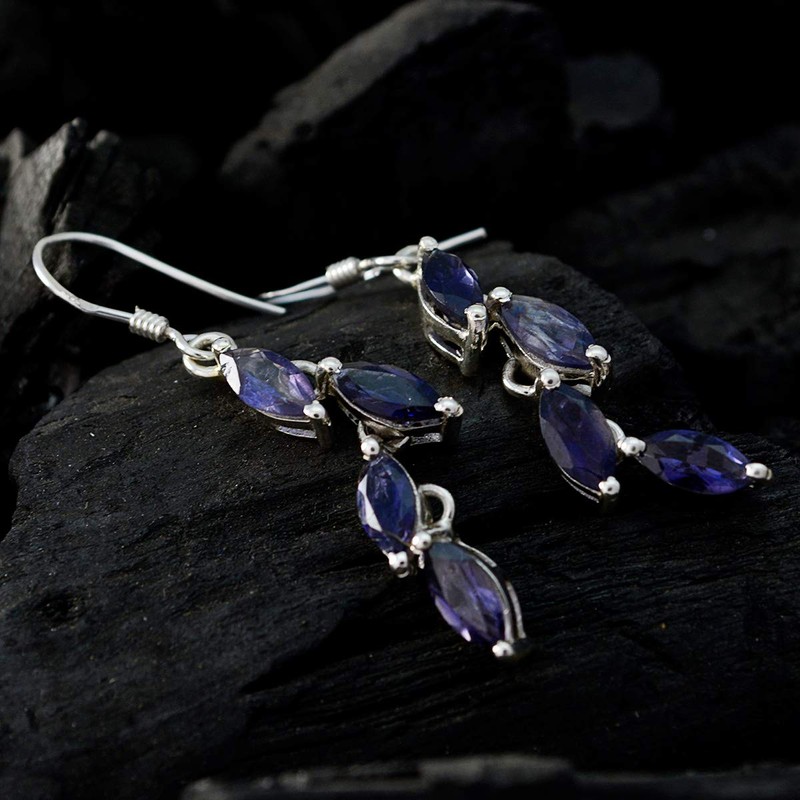 Iolite latest Earring 925 Solid Sterling Silver Jewelry