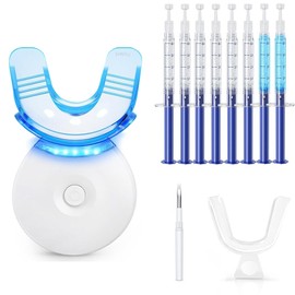 zy_plus Teeth Whitening Kit 6 Cleaning Gel + 2 Blue gel + Led Light Dental Trays teeth