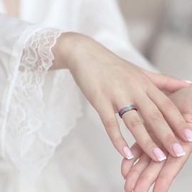 Spinner Rings for Women Men Stainless Steel Worry Thumb Fidget Band Ring for Anxiety Start Relieving Wedding Promise Rings (Colorful, 8)