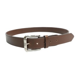 Finplus Lee 01206004 Men's Belt, 1.4 inches (35 mm), 46.7 inches (119 cm), Synthetic Leather, Roller Buckle, Basic, dark brown