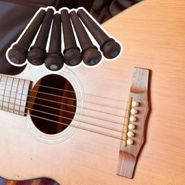 Yibuy Guitar Rosewood Bridge Pins For Acoustic Guitar