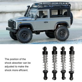 OUKENS RC Shock Absorber,2 Pair RC Metal Universal Shock Absorber Damper Set with Shock Mount Suitable for WPL C14, C24, for MN D90, 99S RC Car Upgrade Parts (Black)