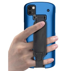 Nakedcellphone Case + Hand Strap Combo for Zebra TC53 TC58 Mobile Computer Scanner, Textured Slim Hard Shell Protector Cover with Kickstand - Cobalt Blue