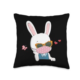Zone - 365 Rabbit Bunny Easter Day Bunny in A Mask Egg Hunting Easter Day 2021 Throw Pillow, 16x16, Multicolor