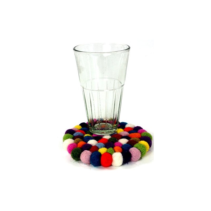 GURU SHOP Felt coasters, coasters made of felt balls, felt