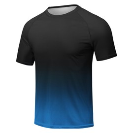 Huayuzh UV Shirt Men's Rash Guard T-Shirt Swimming Shirt UPF 50+ Quick Drying Lightweight Breathable Surfing Hiking Top, 8-blue