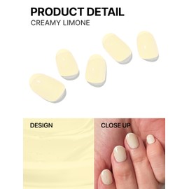 UUUUU. Semi Cured Gel Nail Strips (Solid Color) - 100% Real Gel, Long-Lasting & Easy to Apply & Remove, works any UV/LED Lamps - Spring 2025, Nail inspo,Nail Art Stickers (UGN121 Creamy Limone)