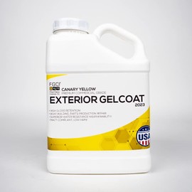 FGCI - 1 Gallon Marine Grade Gel Coat for Boat Building, RV Gel Coat, Restoration, Carbon Fiber Gel Coat, Fiberglass Repair, Patching, and Repair kit (Canary Yellow)