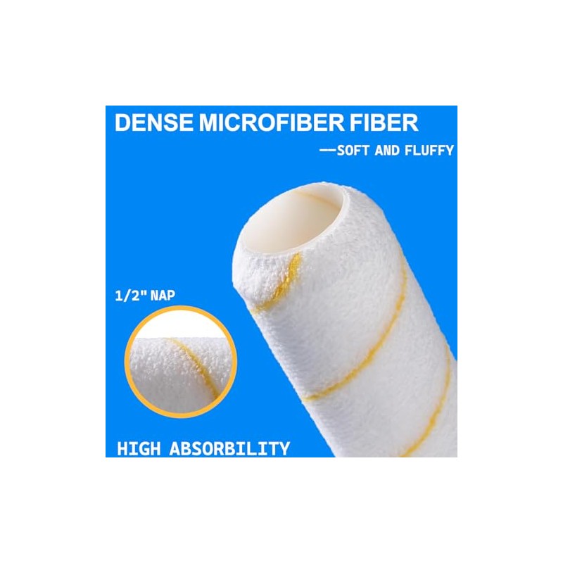 King Origin 9 Inch Microfiber Paint Roller Covers 1/2" Nap