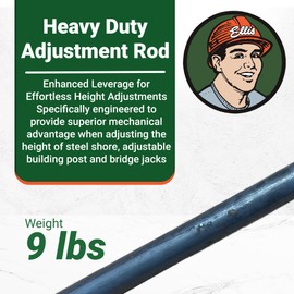 Ellis 1" Diameter Steel Adjustment Rod - 36" Length for Heavy Duty Steel Shores & Bridge Jacks - Extra Leverage for Height Adjustment