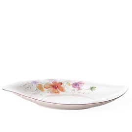 Villeroy & Boch Mariefleur Special Serve Salad Shallow (Flat) Bowl, 13.25 in, Premium Porcelain, White/Multicolored