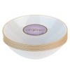 Premium Disposable White Plastic Soup Bowls with Gold Trim 16oz