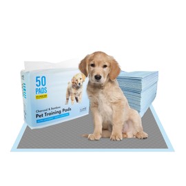 Charcoal Dog and Puppy Pet Training Pee Pads with Activated Charcoal Bamboo Odor Control, Super Quick Absorbent, Large Puppy Pee Pads for Dogs,Cats 6-Layer Leak-Proof Dog Pads (36 X 36)