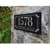 THE SPRING LEAF Stone Address Plaque With Engraved Numbers. Address