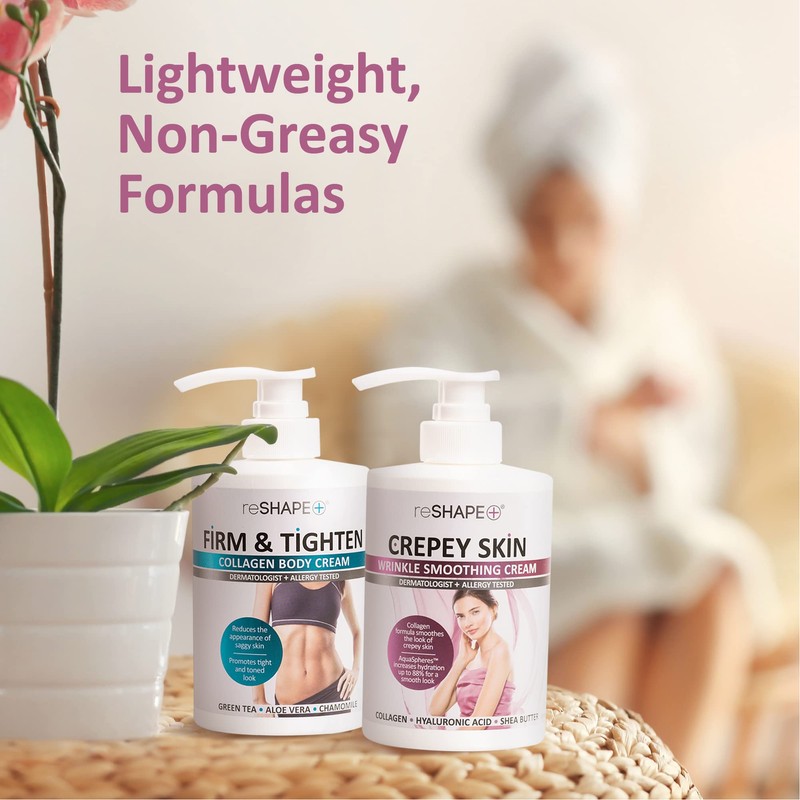 Reshape Collagen Body Cream + Crepey Skin Treatment Lotion Moisturizer