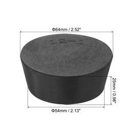 sourcing map Rubber Tapered Plug 54mm to 64mm Solid Test Tubes Bungs Stopper Black for Lab Home 4 Pieces
