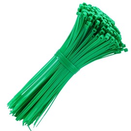 Cable Ties, 200mm x 4.8mm, Pack of 100, Green Premium Nylon Zip Ties, Multi-Purpose Plastic Tie Wraps, Secure Self-Locking Mechanism, for Home, Garden, Office and DIY