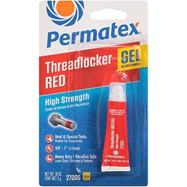 Permatex 27005-6PK High Strength Threadlocker Red Gel Squeeze, 5 g (Pack of 6)