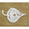 Handmade Crochet White Lacy Leaf Leaves Small Applique Embellishment Cardmaking