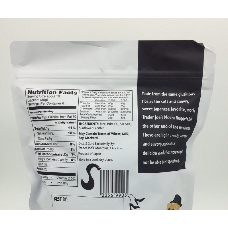 Trader Joe's Crispy Crunchy Mochi Rice Nuggets 6.35 oz (Pack