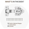 10 Pack Full Overlay Soft Close Cabinet Hinges 105° Frameless