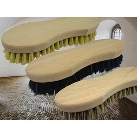 MAAJ KESSELBÜRSTE 20 cm/SCHEUERBÜRSTE/WURZELBÜRSTE 8-Form in 3 HÄRTEGRADEN NATURBORSTEN - WIE ZU Omas Zeiten - PLASTIKFREI - Made IN Germany (Fibre)