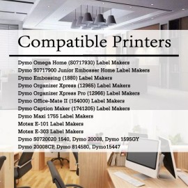 For Dymo 10PK Clear LOTS Label Tape 3D Compatible for Dymo 20008 Dymo 1595GY Label Makers