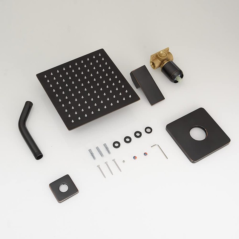 JingGang Oil Rubbed Bronze Shower Faucet Set Bathroom Rainfall Shower