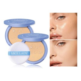 Sace Lady Base Maquillaje Polvo Compacto Fijador Matte 2pcs