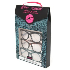 Betsey Johnson Women's Telcroc Way Reading Glasses, Black, Tortoise, Teal Tortise, 2X + 2