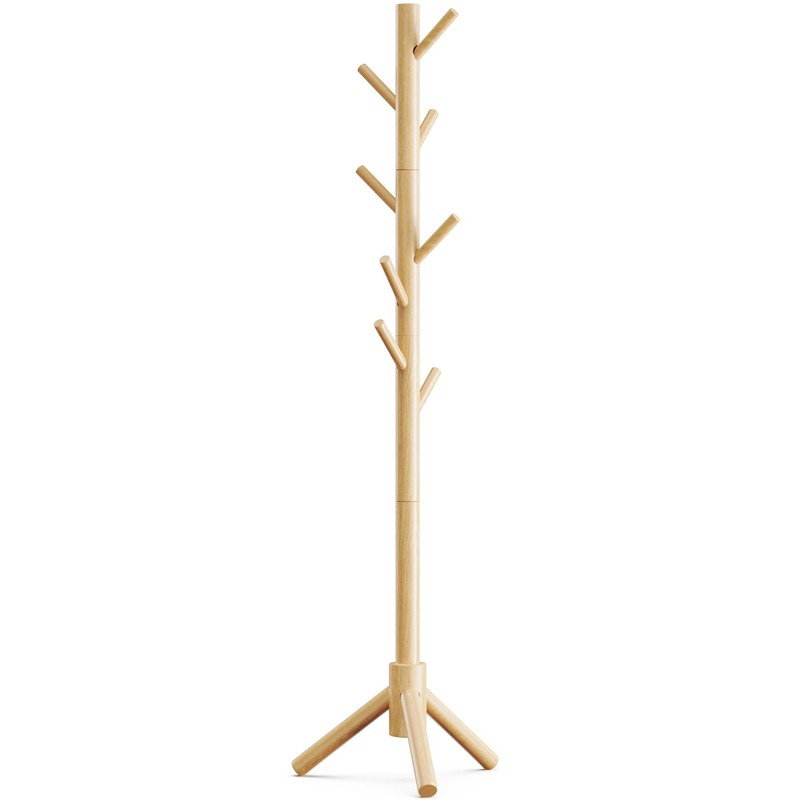 Pipishell Coat Rack Sturdy Wooden Coat Rack Stand, Adjustable Coat