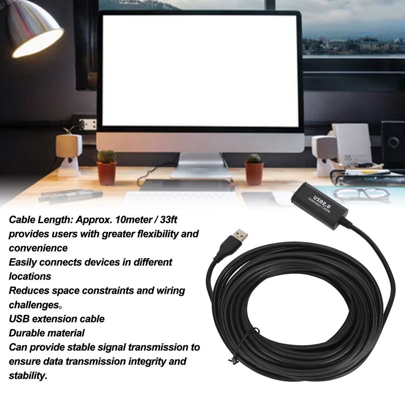 USB Extension Cable 33FT Male to Female 480Mbps Transfer Speed