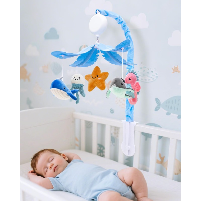 FEISIKE Baby Crib Mobile with 35 Lullabies, 3 Modes Rotation