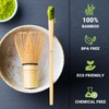 SHONMISEN Bamboo Matcha Whisk Set -Matcha Whisk (Chasen),Whisk Holder(White),Sifter,Tea Scoop