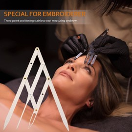 Mobestech Eyebrow Ruler Stainless Steel 3-point Positioning Non-scale Perfect for Beauty