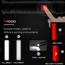 LED Work Light Rechargeable, OTYTY COB Portable Work Lights with Magnetic Base, 5 Modes, Hanging Hook and Water-Resistant Super Bright LED Flashlight Lamp for Car Repair, Emergency Use (2 Pack Large)