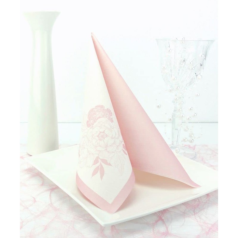 50 Napkins Flower 40 x 40 cm Fabric-Like Airlaid –