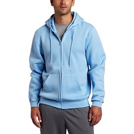 Soffe Men's Training Fleece Zip Hood Sweatshirt Light Blue Small