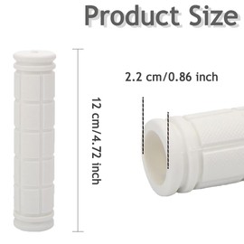 Cycling Grips Bike Mountain Bicycle Grips Non-Slip Soft Rubber Solid Color Handlebars Handle Grip Universal Cover for Women Men Kids Youth Travel Outdoors Eventments(White)