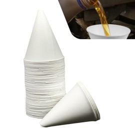 Zikefest 50PCS Paper funnels for Motor Oil 6oz, Disposable Fuel Filling Tool, Car No-Spill Funnels for Gas Car Change Cone Fluid Auto Use Dispensers, Windshield Washer Fluid, Kitchen Filling Bottle