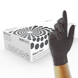 Unigloves Black Pearl Nitrile GP0035 Examination - Multipurpose, Powder Free and Latex Free Disposable Gloves, Box of 100 Gloves, Black, Extra Large