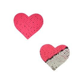 Neva Nude Blacklight Bitchin' NEON Pink Flip Sequin I Heart U Bodistix - Body Stickers for Festivals, Raves, & Parties | Medical Grade Adhesive, Waterproof & Sweatproof, Made in USA (6 Pack)