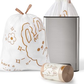13 Gallon Trash Bags with Cute Rabbit Printed & Drawstring, Tear-Resistant Tall Kitchen Garbage Bags, Heavy-Duty Large Trash Can Liners for Home/Office, 25 Counts