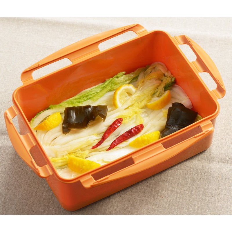 Yoshikawa SJ1910 Fermentation Shokudo Pickle Pot, Orange, 9.2 fl oz
