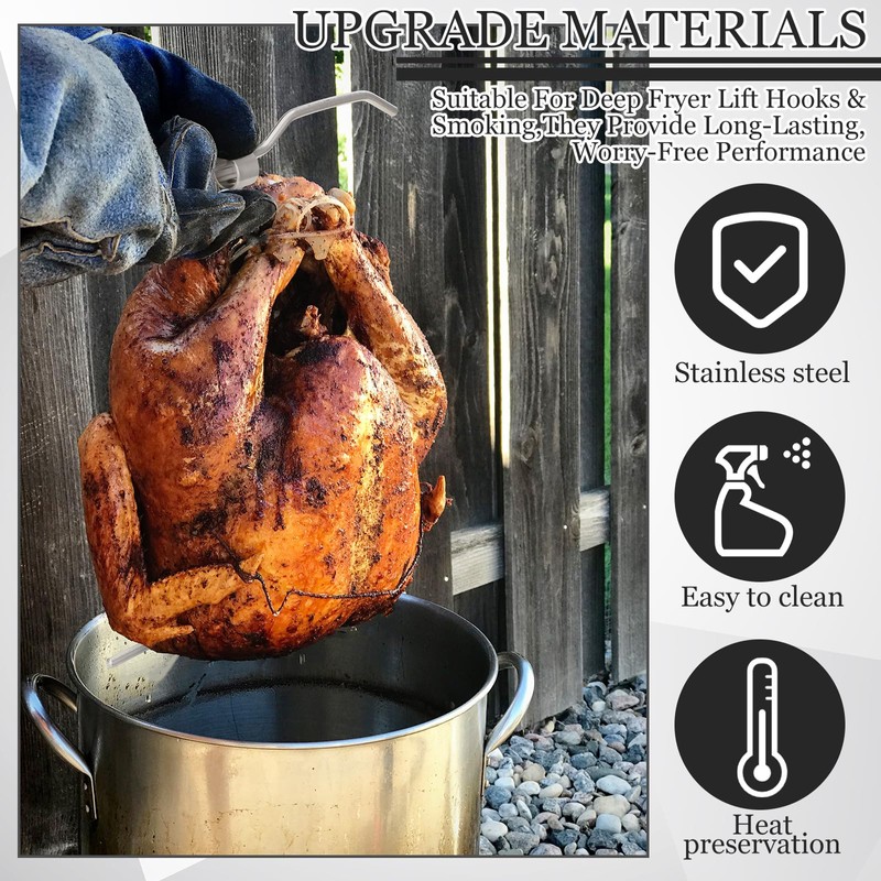 SiliFine 4pcs Turkey Hanger Hook for Barrel Smoker All Purpose