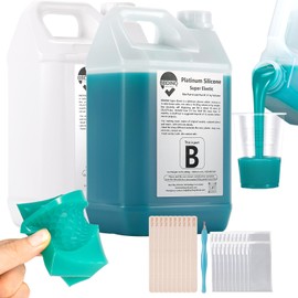 BBDINO Silicone Mold Making Kit - Super Elastic Silicon for Mold-Making 2 Gallons - Platinum Grade 1A:1B Mixing- Ideal for Resin/Silicone/Soap Molds Casting Jade Green