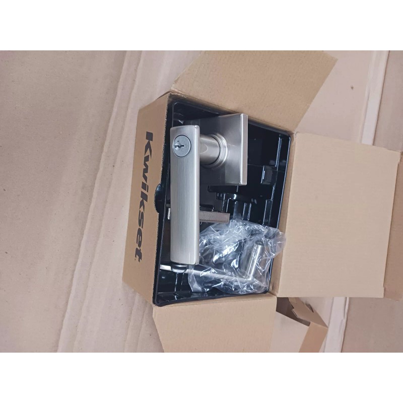 Kwikset Breton 405 Entry Door Handle with Lock and Key,