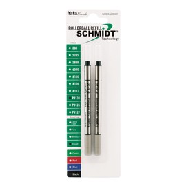 SCHMIDT P8120 Short Capless Rollerball Refill Broad Point 1.0mm, Black, 2 Pack Blister (SC58133)